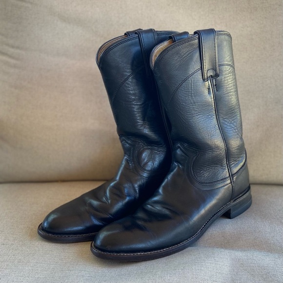 Justin Black Western Cowboy Ropers/Boots Coastal Cowgirl - Picture 3 of 11